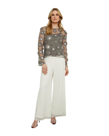EMBELLISHED SHEER BLOUSE