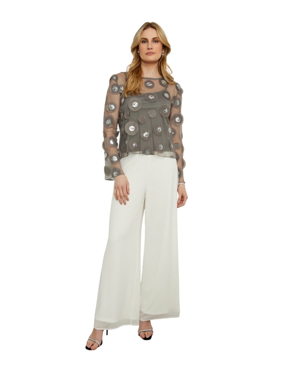 EMBELLISHED SHEER BLOUSE
