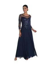 EMBELLISHED SHEER SLEEVE GOWN