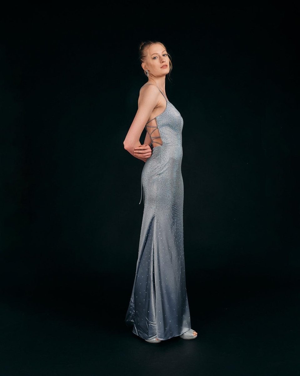 EMBELLISHED SPAGHETTI STRAP GOWN - Nakhle.Ets - Dresses