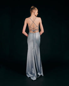 EMBELLISHED SPAGHETTI STRAP GOWN