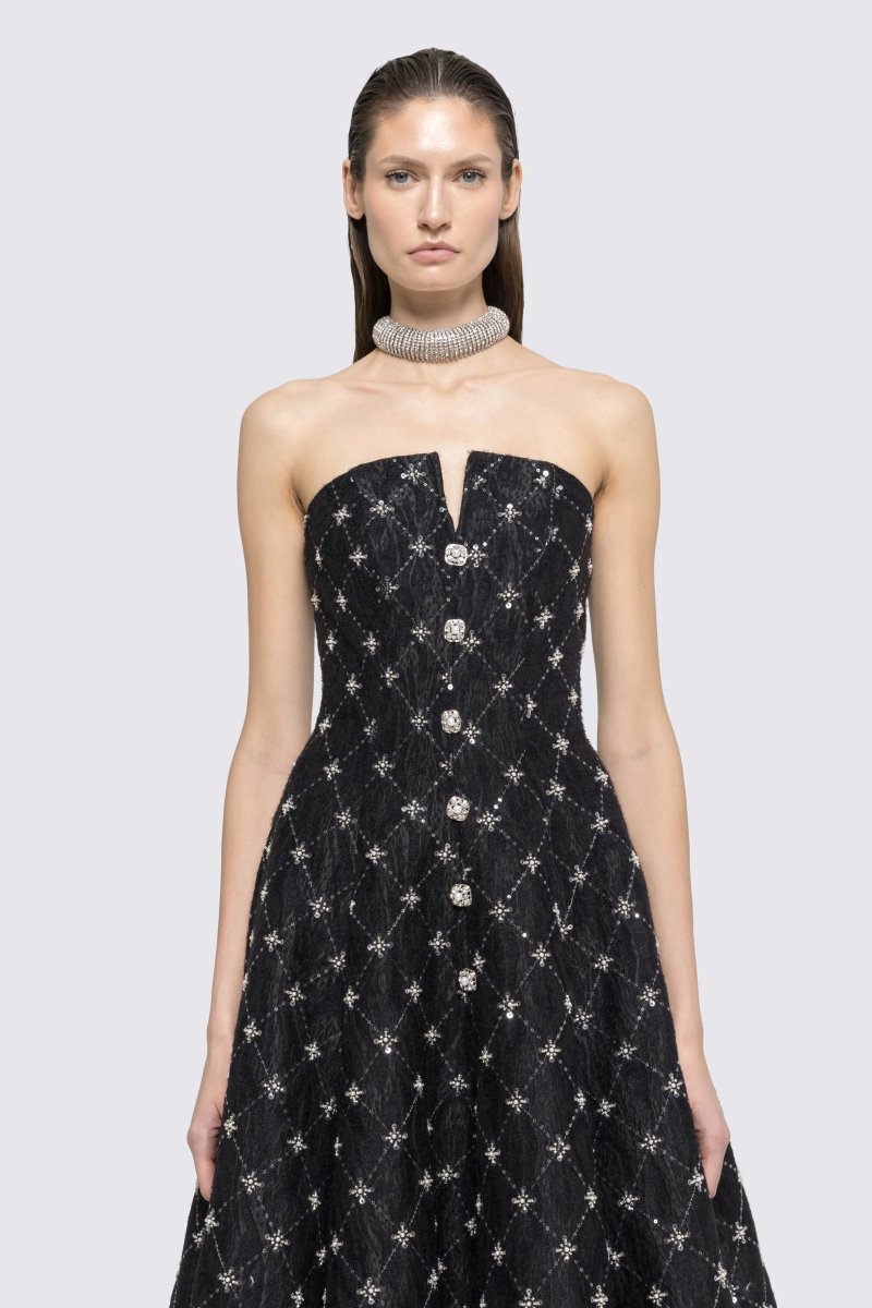 EMBELLISHED STRAPLESS MIDIDRESS - Nakhle.Ets - Dresses