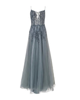 EMBELLISHED TULLE EVENING GOWN