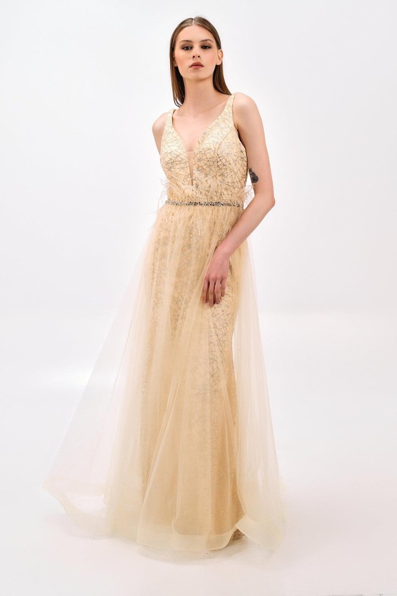 EMBELLISHED TULLE GOWN - Nakhle.Ets - Dresses