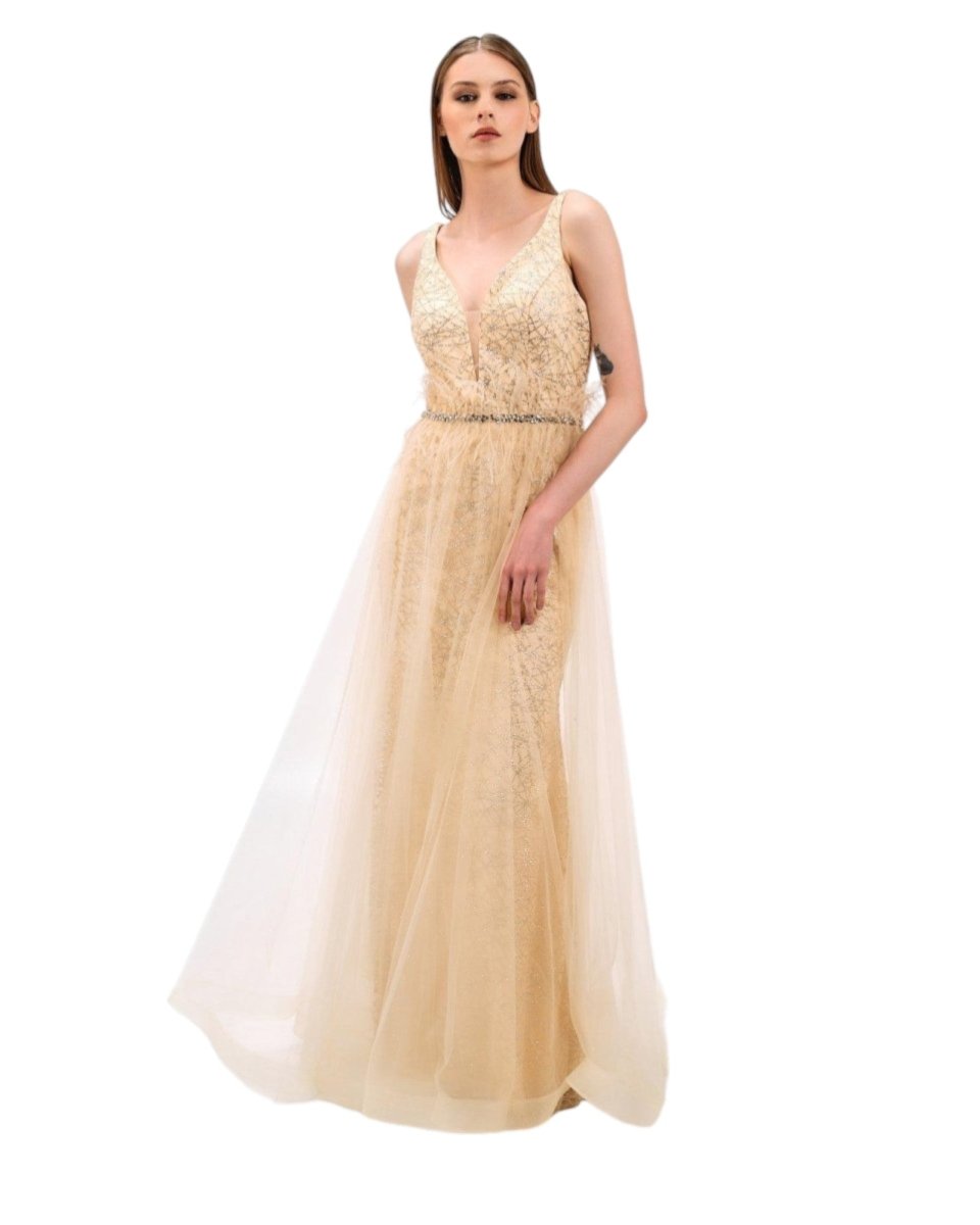 EMBELLISHED TULLE GOWN - Nakhle.Ets - Dresses