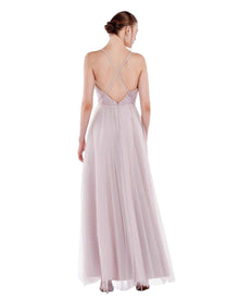 EMBELLISHED TULLE PLUNGE GOWN