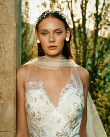 EMBROIDERED TULLE BRIDAL GOWN