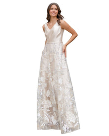 ETHEREAL EMBROIDERED EVENING GOWN