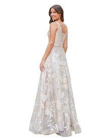 ETHEREAL EMBROIDERED EVENING GOWN