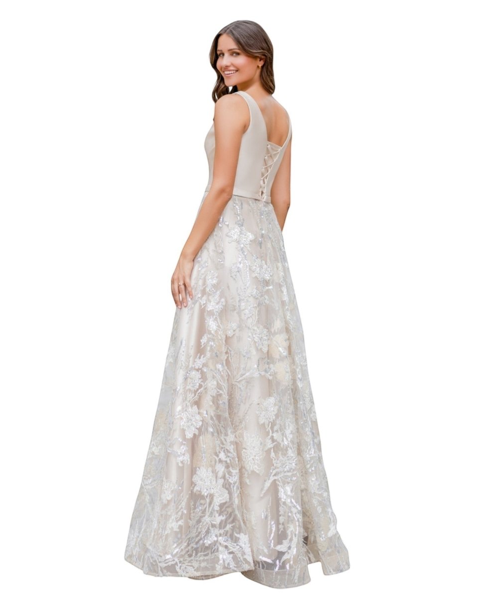 ETHEREAL EMBROIDERED EVENING GOWN