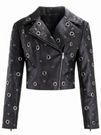 Studded Leather Biker Jacket