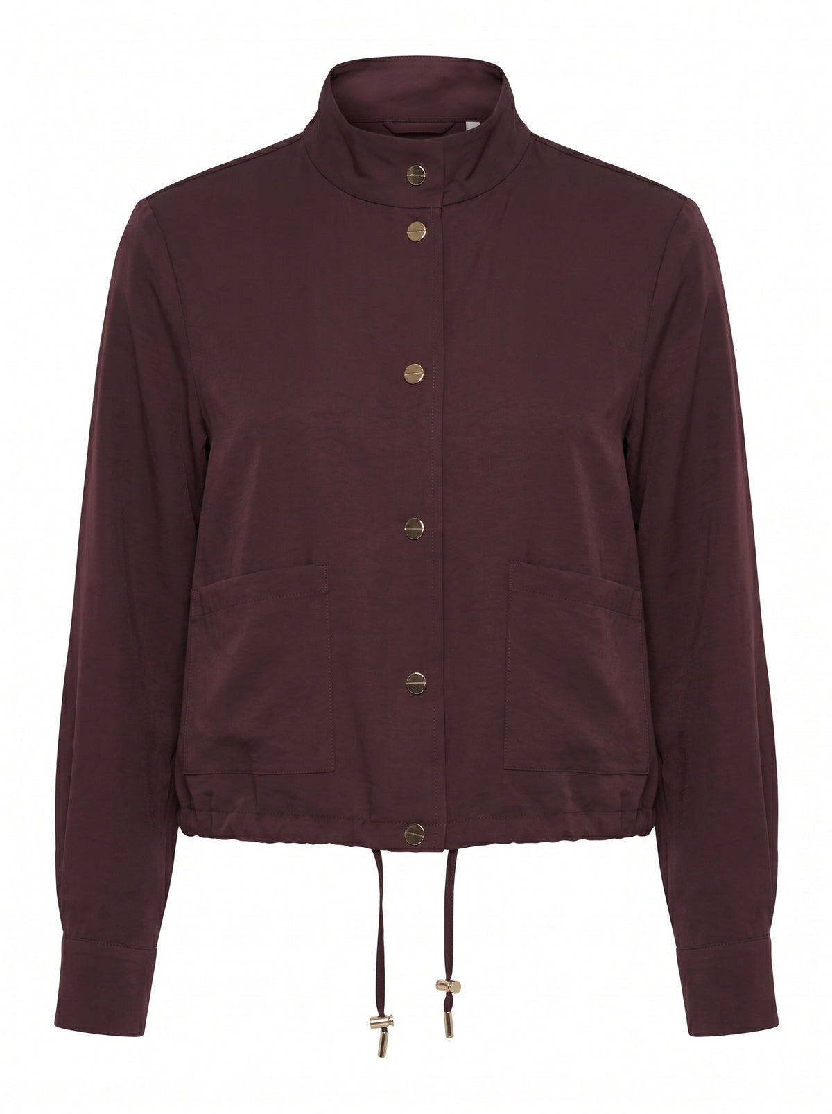 FUNNEL NECK DRAWSTRING HEM JACKET
