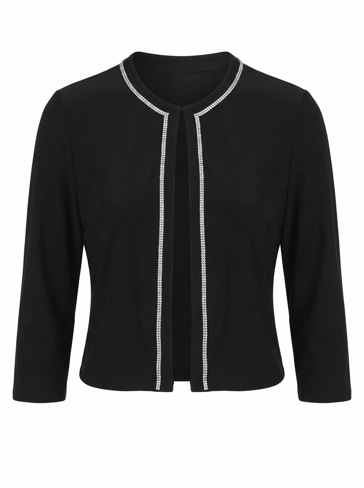 CRYSTAL-TRIMMED CROPPED BOLERO JACKET