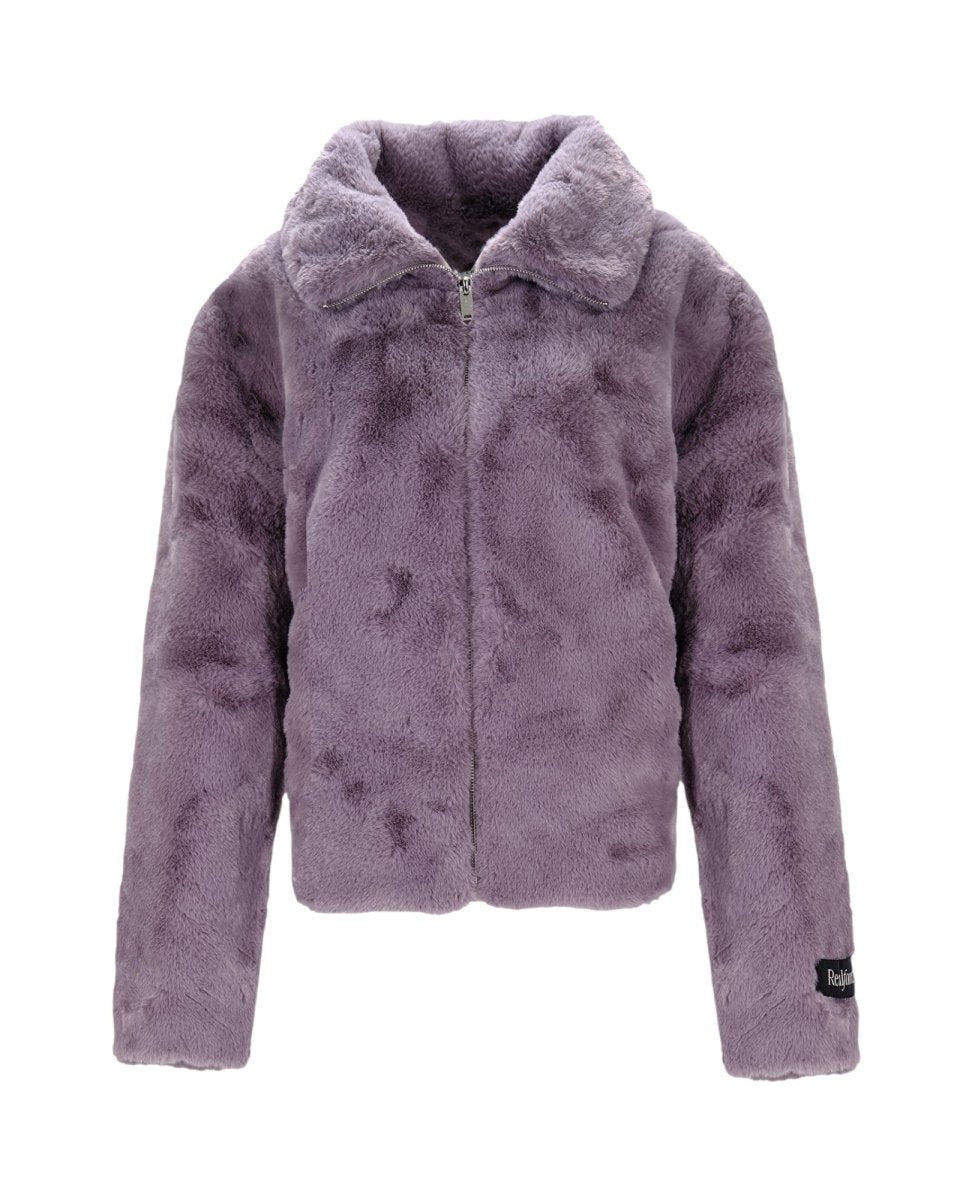 FAUX FUR HIGH-COLLAR JACKET