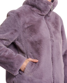 FAUX FUR HIGH-COLLAR JACKET