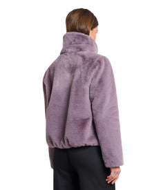FAUX FUR HIGH-COLLAR JACKET