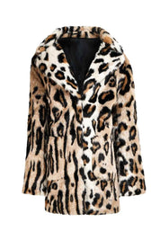 FAUX FUR LEOPARD COAT - Nakhle.Ets - Coats