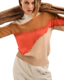 FAUX FUR TRIMMED KNIT SCARF