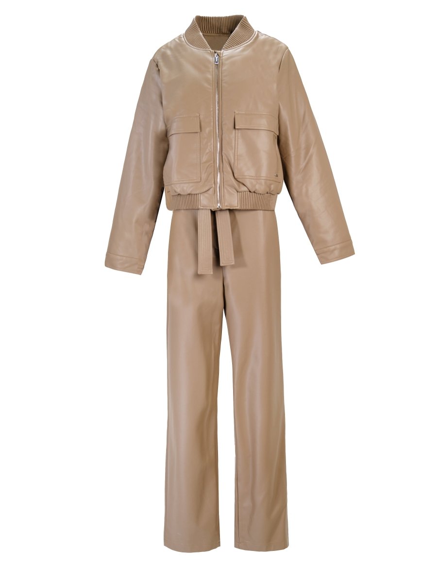 FAUX LEATHER TWO-PIECE SET