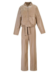 FAUX LEATHER TWO-PIECE SET