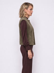 OPEN-FRONT FAUX FUR GILET
