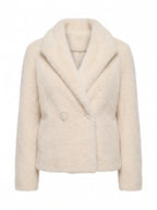 DOUBLE-BREASTED FAUX FUR JACKET