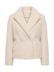 DOUBLE-BREASTED FAUX FUR JACKET