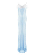 FEATHER DETAIL MERMAID GOWN