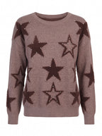 CRYSTAL STAR DROP-SHOULDER KNIT SWEATER