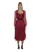 FLORAL APPLIQUÉ MIDI DRESS - Nakhle.Ets - Dresses