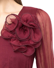 FLORAL APPLIQUÉ MIDI DRESS