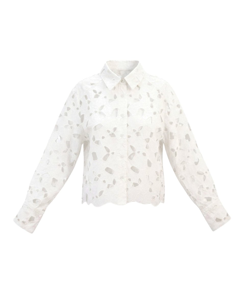 FLORAL CUTWORK CROPPED JACKET