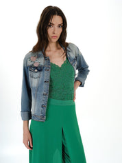 FLORAL DENIM JACKET - Nakhle.Ets - Jackets