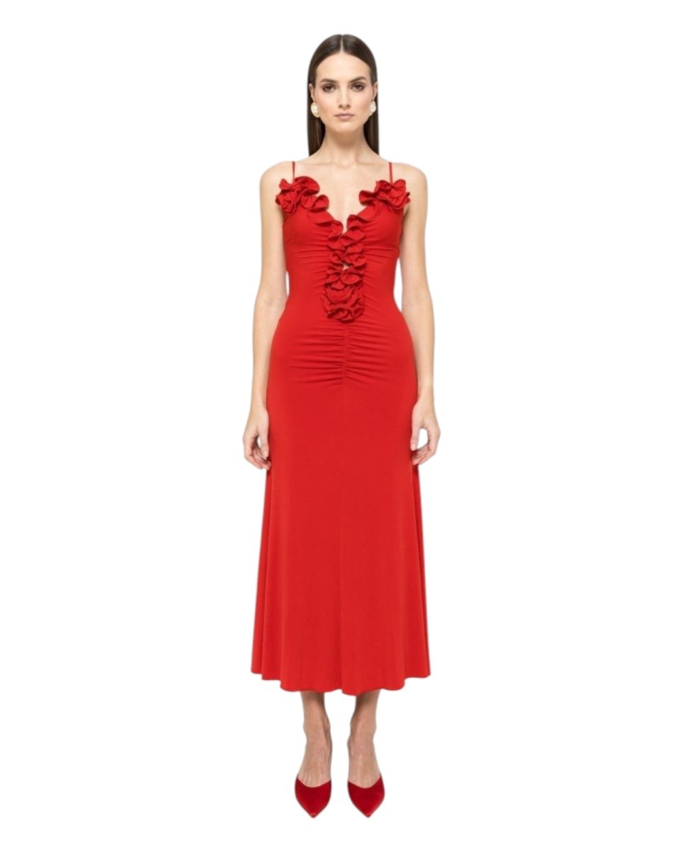 FLORAL EMBELLISHED EVENING GOWN
