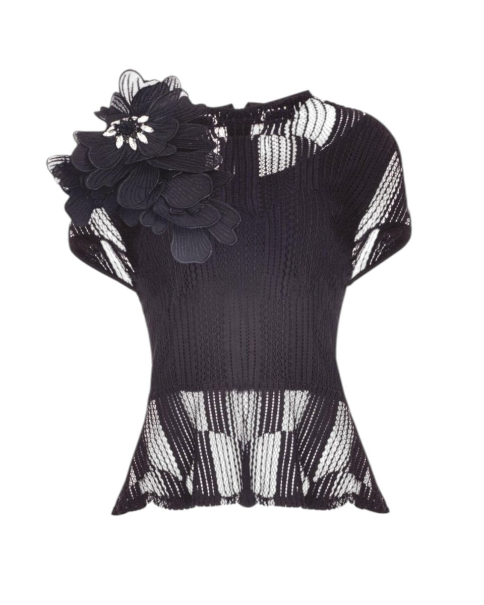 FLORAL EMBELLISHED LACE TOP