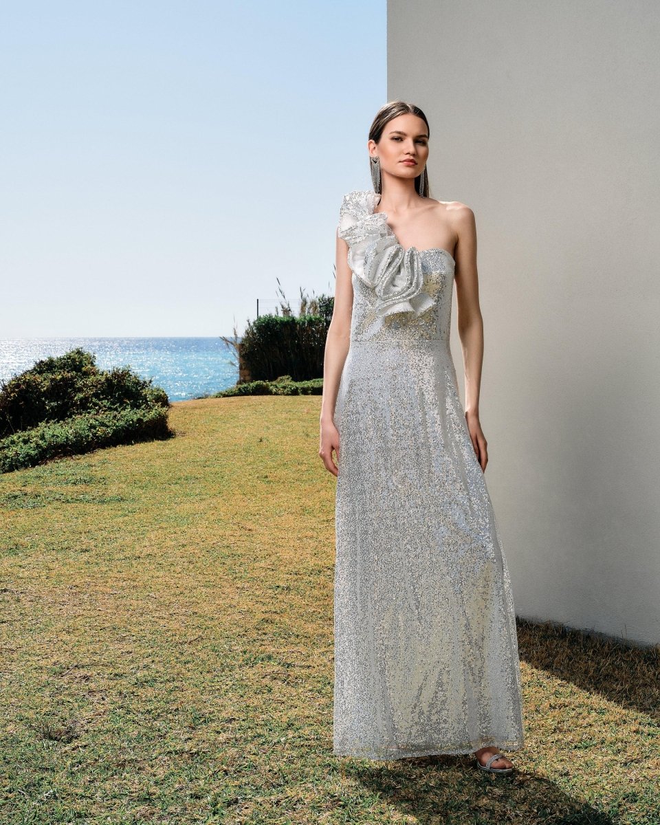 FLORAL EMBELLISHED TULLE GOWN