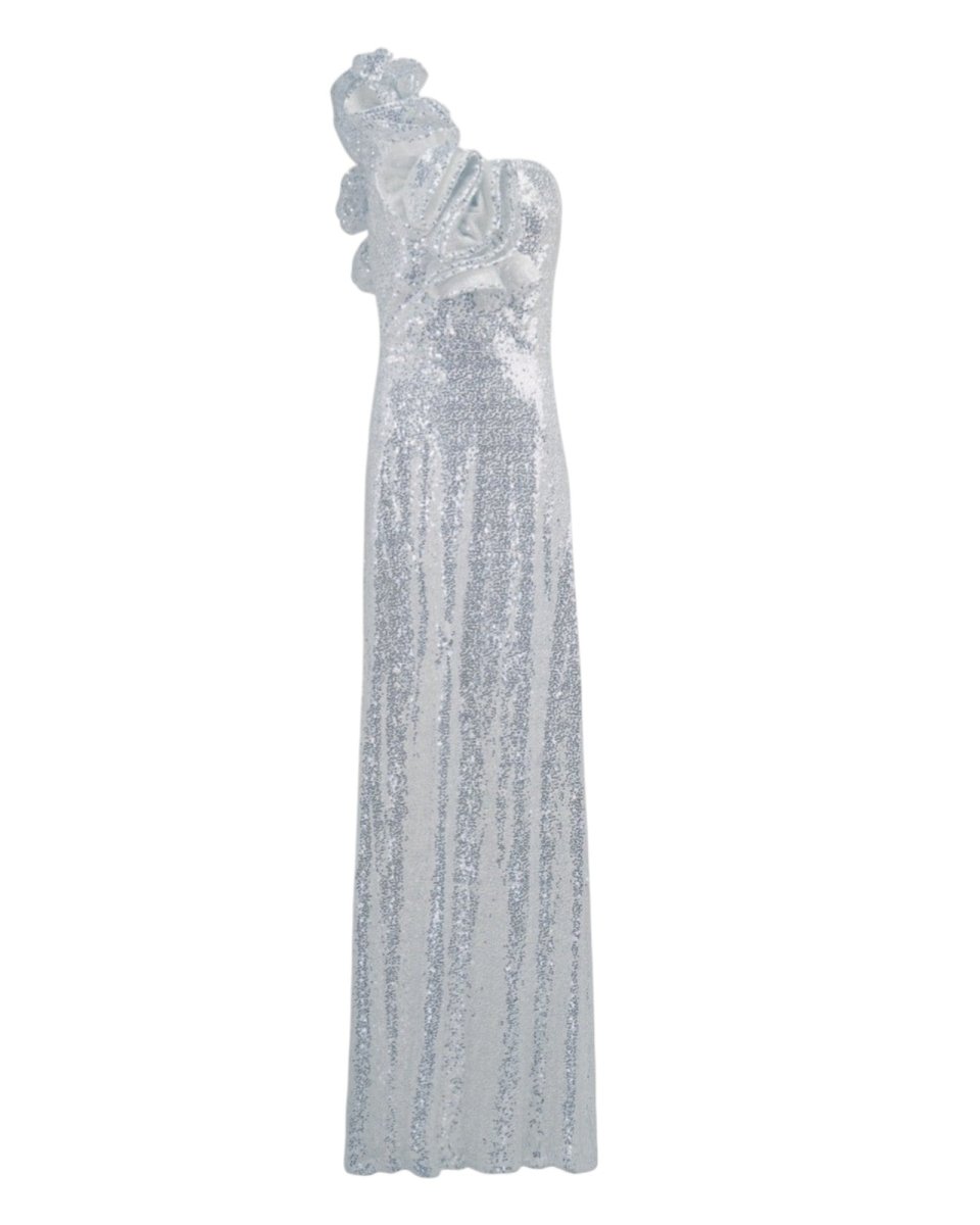 FLORAL EMBELLISHED TULLE GOWN