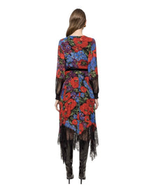FLORAL LACE MIDI DRESS