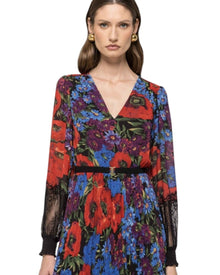FLORAL LACE MIDI DRESS