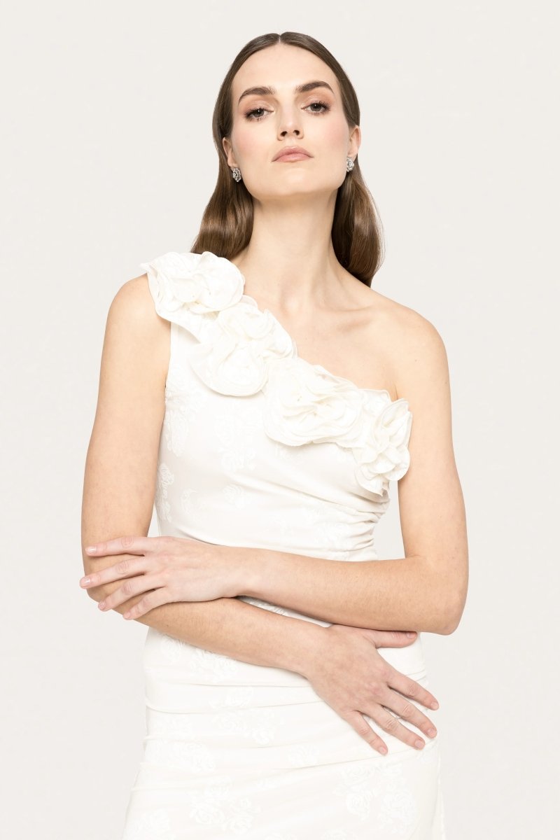 FLORAL ONE - SHOULDER DRESS - Nakhle.Ets - Dresses