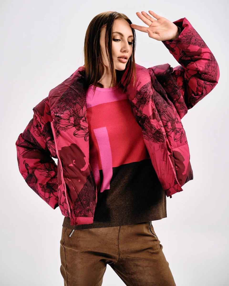 FLORAL PRINT PUFFER JACKET