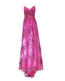 FLORAL SEQUIN EMBELLISHED GOWN