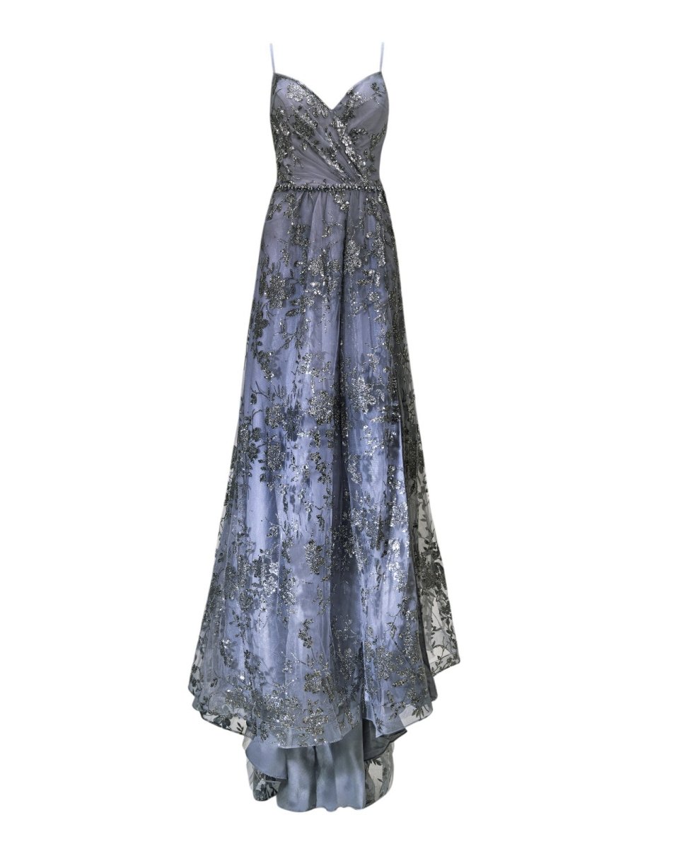 FLORAL SEQUIN EMBELLISHED GOWN