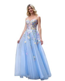 FLORAL TULLE BALL GOWN