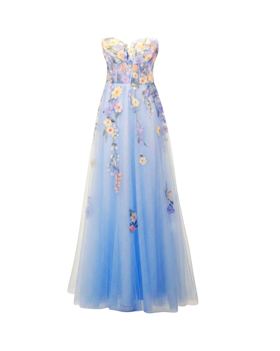 FLORAL TULLE BALL GOWN