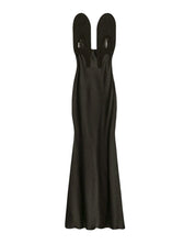 FRINGED SATIN LONG GOWN - Nakhle.Ets - Dresses