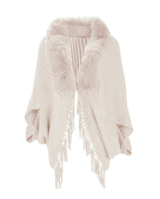 FUR - TRIM KNIT SHAWL - Nakhle.Ets - Jackets