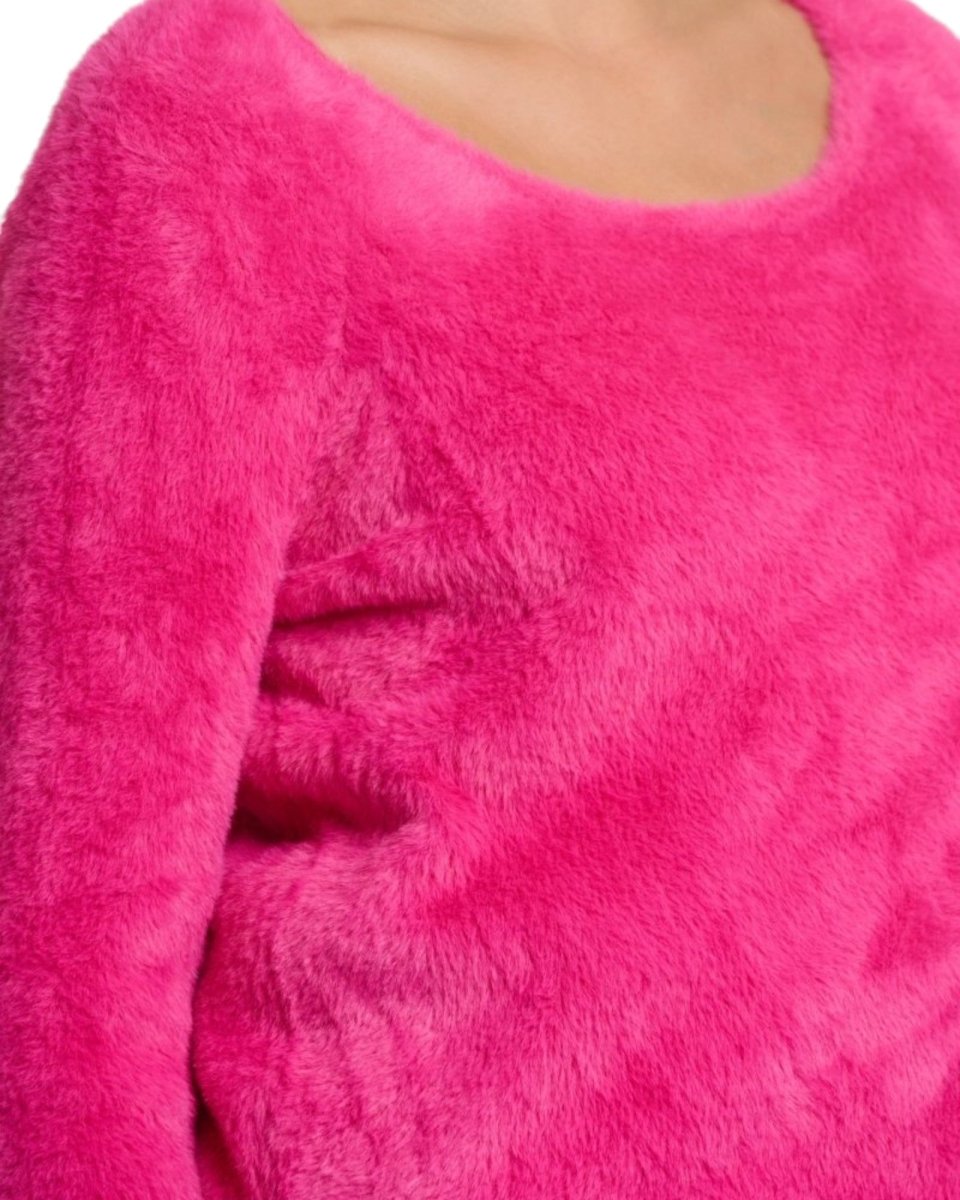 FUZZY WIDE - NECK SWEATER - Nakhle.Ets - Sweaters