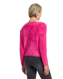 FUZZY WIDE-NECK SWEATER