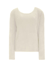 FUZZY WIDE-NECK SWEATER